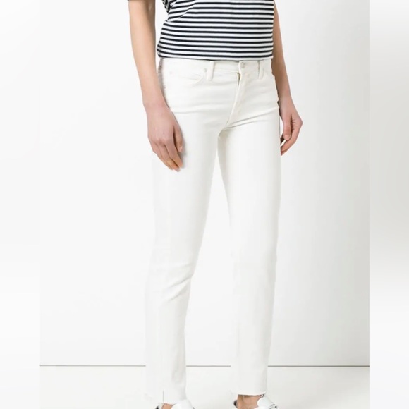 MOTHER THE RASCAL Ankle snippet high Waist straight leg white jeans - Picture 3 of 11